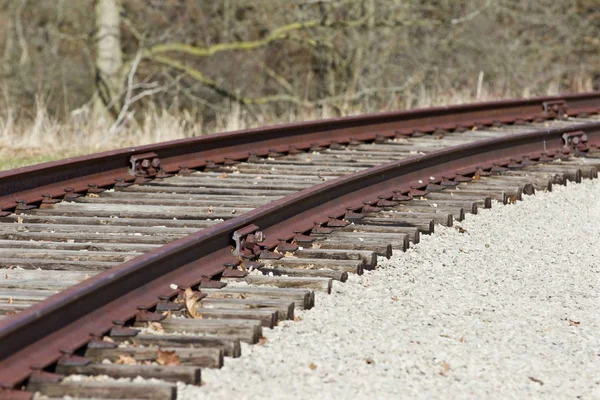 Güzel Eski Paslı Demiryolu Closeup Silsilesi — Stok fotoğraf