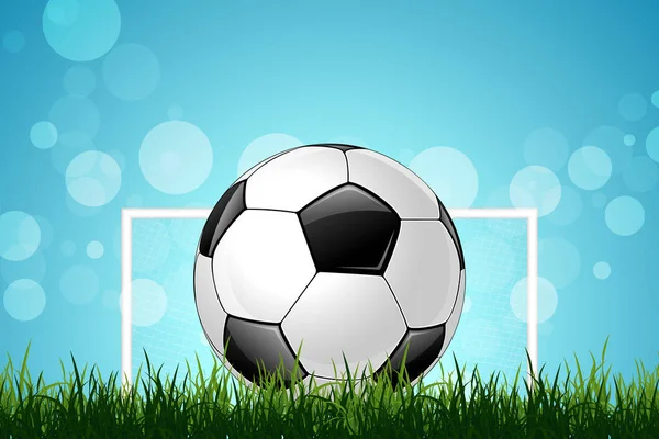 Футбольный Мяч Футбольными Воротами Зеленой Траве — стоковое фото