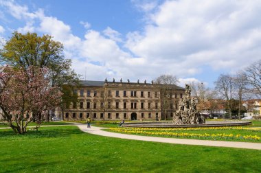 Schloss garten in Spring in Erlangen, Germany. clipart