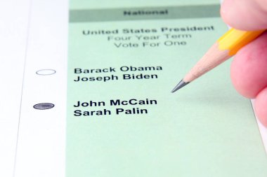 Person voting for John McCain in the US presidential election clipart