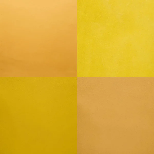 黄色の革のサンプルのセット テクスチャの背景 — ストック写真