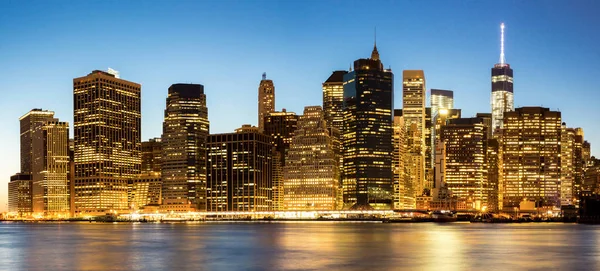 Panorama Von New York City Manhattan Skyline Der Dämmerung Von — Stockfoto