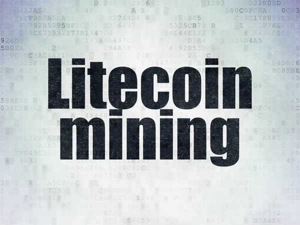 Concept Van Blockchain Zwarte Woord Litecoin Mining Digitale Data Paper — Stockfoto