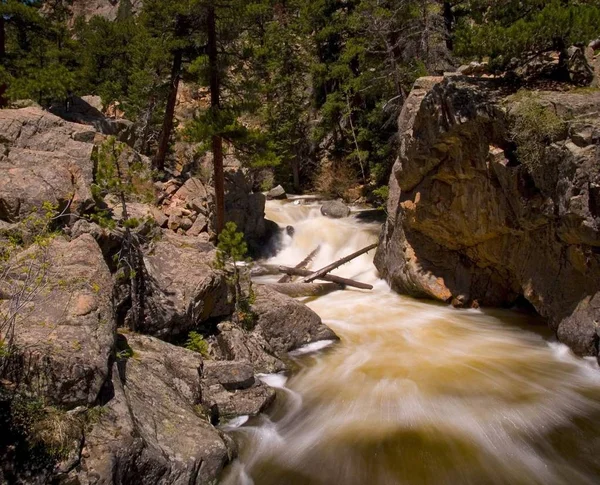 Les Rapides Piscine Sur Rivière Big Thompson Dans Colorado — Photo