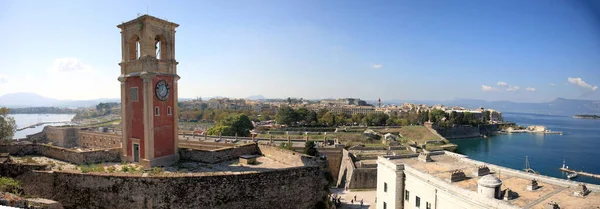 Paisaje Panorámico Ciudad Corfú Desde Antiguo Fuerte — Foto de Stock