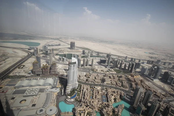 Панорамний Вид Місто Дубай Знаменитий Хмарочос Бурдж Халіфа Єднані Арабські — стокове фото