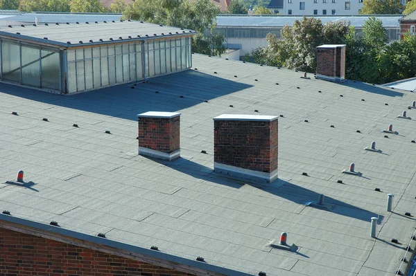 Industrial Building Roof Covered Roofing Paper — Stock Photo, Image