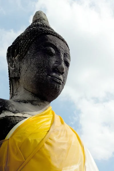 Buda Wat Mahathat Ayutthaya Tailândia — Fotografia de Stock