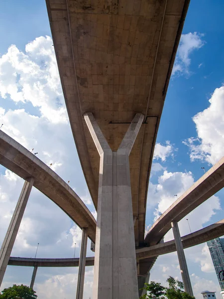 Bhumibol Most Most Przemysłowy Ring Road Bangkoku Tajlandia — Zdjęcie stockowe