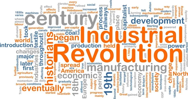 Word cloud concept illustration of industrial revolution