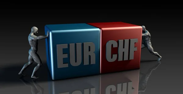 Eur Chf Parite Veya Avrupa Euro Sviçre Frangı — Stok fotoğraf