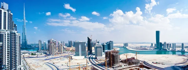 Image Panoramique Ville Dubaï Paysage Urbain Moderne Centre Ville Avec — Photo
