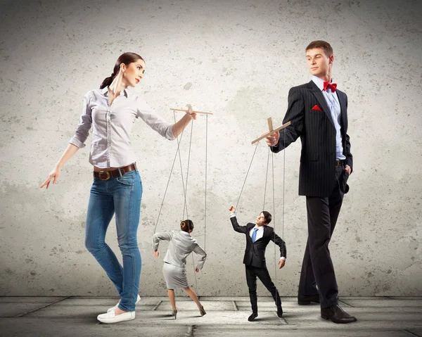 Image Man Woman Marionette Puppets — Stock Photo, Image