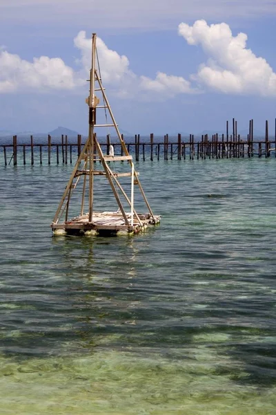 Bild Trä Flotte Till Sjöss — Stockfoto