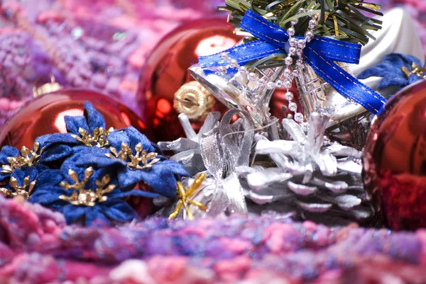 Różne Dekoracje Boże Narodzenie Miękki Materiał Kolorowy — Zdjęcie stockowe