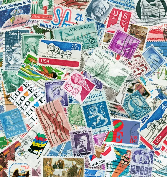 Gebruikte Geannuleerde Postzegels Uit — Stockfoto