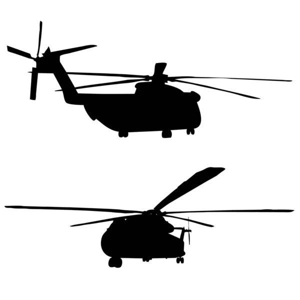 Silueta Helicóptero Ch52 Ilustración Vectorial Aislada —  Fotos de Stock