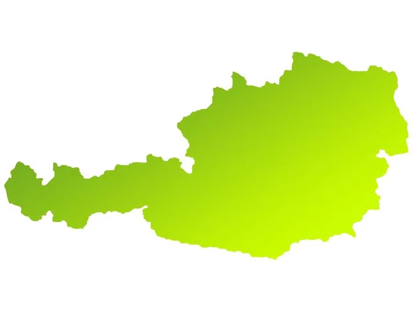 Green Gradient Map Austria Isolated White Background — Stock Photo, Image