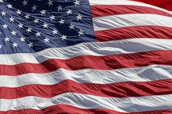 Amerykańska Flaga Usa Gwiazdami Paskami Ładne Szczegółowe Zdjęcie — Zdjęcie stockowe