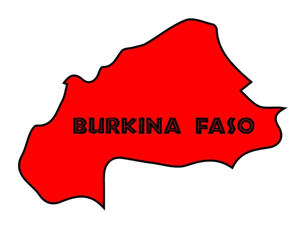 Burkina Faso Anahat Siluet Harita Kırmızı Beyaz Bir Arka Plan — Stok fotoğraf
