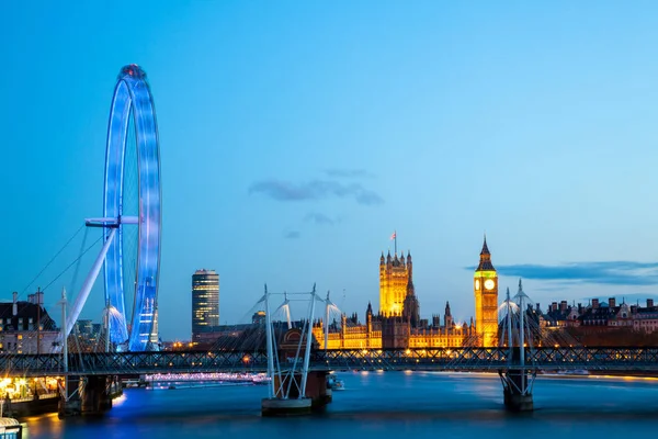 London April London Eye Big Ben April 2012 London Largest — Stock Photo, Image