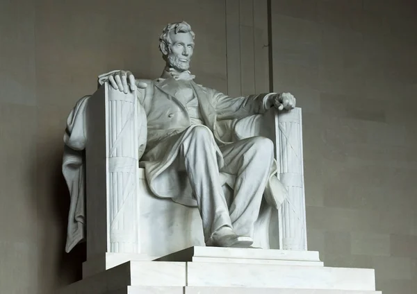 Statua Abramo Lincoln Seduto Famosa Tutto Mondo — Foto Stock