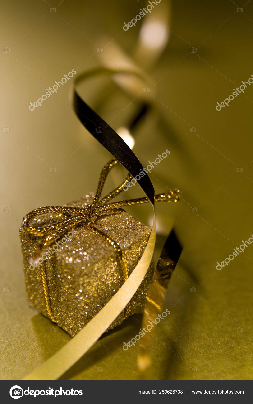 Christmas Wrapping Ribbon Design Element Selective Focus Carefull