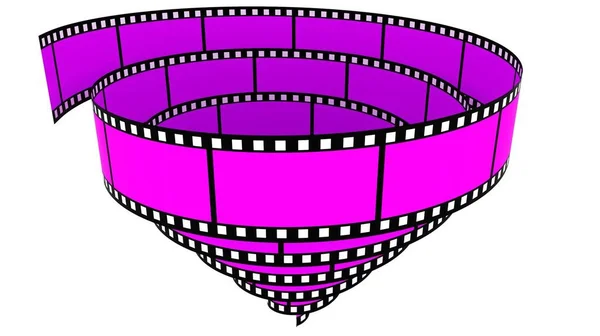 Szegmens Színes Film Gördült Fehér Háttér — Stock Fotó