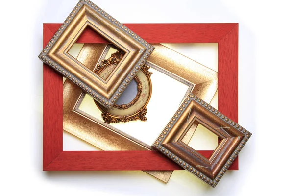 Old Picture Frame Isolated White Background Design Element — Stock Photo, Image