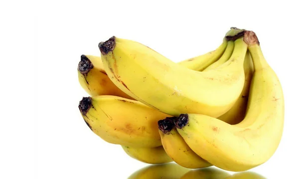 Een Bos Van Rijpe Banaan Een Witte Achtergrond Geïsoleerd — Stockfoto