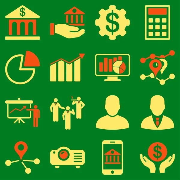 Negocios Bancarios Símbolos Presentación Estos Símbolos Bicolor Planos Usan Colores — Foto de Stock