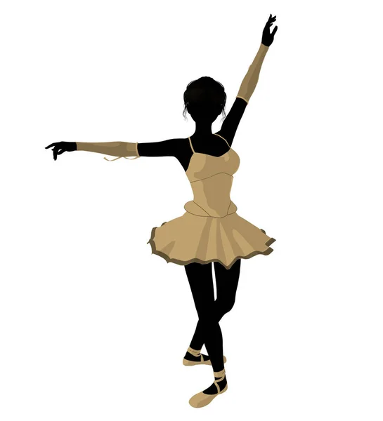 Silhouette Ballerina Sfondo Bianco — Foto Stock