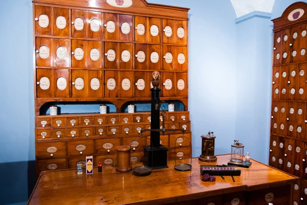 Zabytkowe Laboratorium Farmacii Muzeum Zamku Heidelbergu — Zdjęcie stockowe