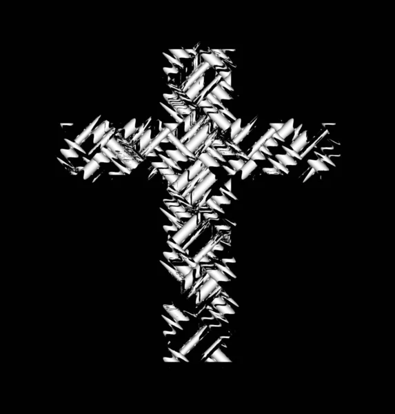 Misvormde Kruis Zwart Wit — Stockfoto