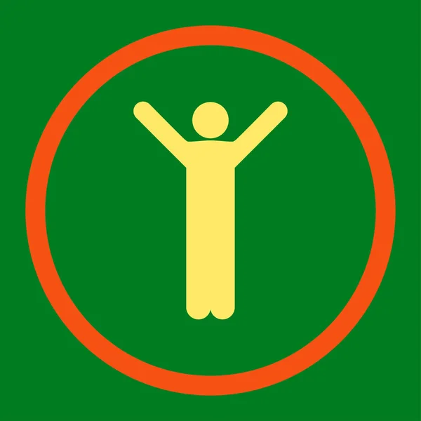 Icono Feliz Este Símbolo Plano Redondeado Dibuja Con Colores Naranja — Foto de Stock