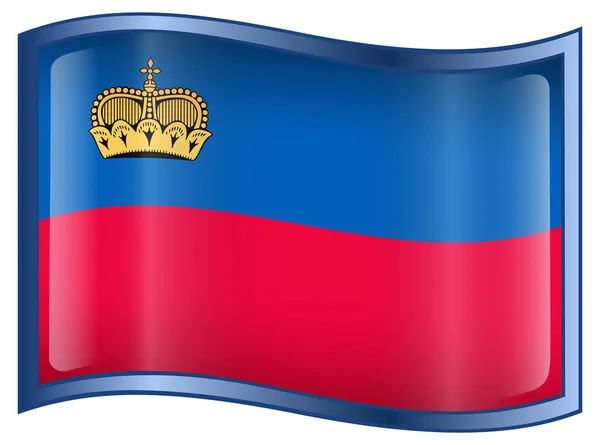 Liechtenstein Flaggikonen Isolerad Vit Bakgrund — Stockfoto