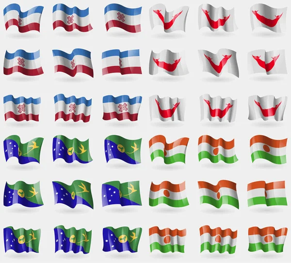 Mari Pascua Rapa Nui Isla Navidad Níger Conjunto Banderas Los — Foto de Stock