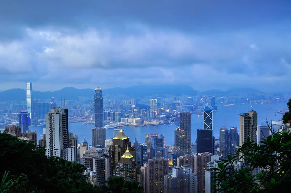 Isla Hong Kong Desde Victoria Peak Park China —  Fotos de Stock