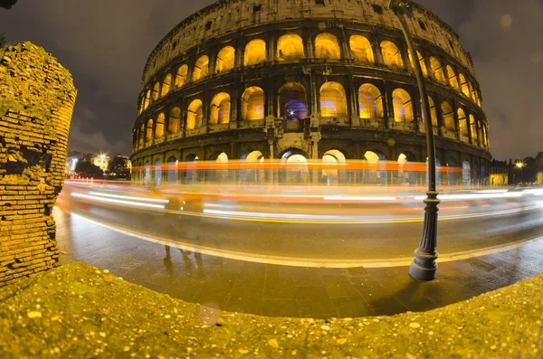 Luci Del Colosseo Notte Roma Italia — Foto Stock