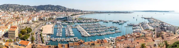 Légi Felvétel Suquet Régi Város Port Vieux Cannes Franciaország Panoráma — Stock Fotó