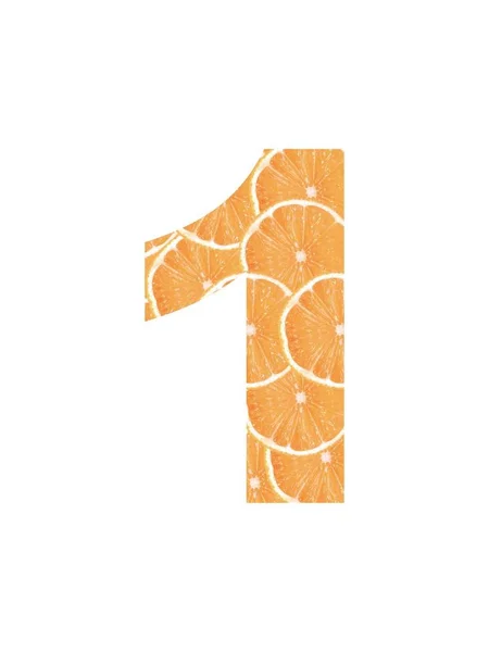 Numbers Cropped Slices Fresh Orange — Stock Photo, Image