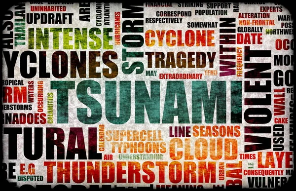 Tsunami Natural Disaster Art Background — Stock Photo, Image