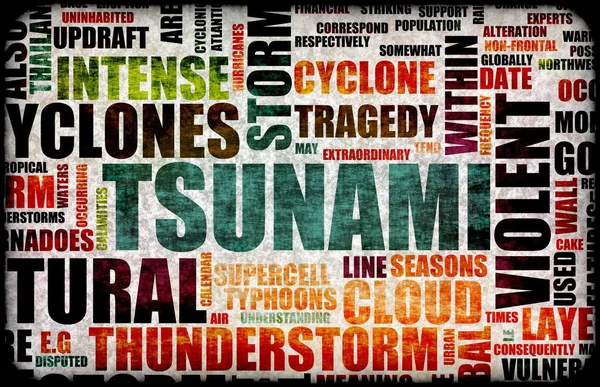 Tsunami Doğal Afet Sanat Arka Plan Olarak — Stok fotoğraf