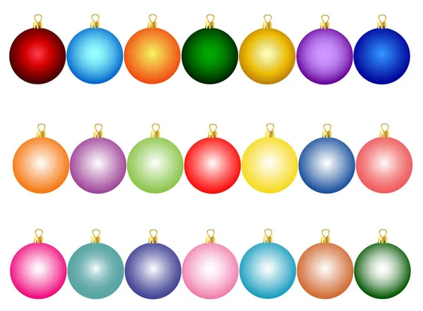 Conjunto Bolas Navidad Colores —  Fotos de Stock