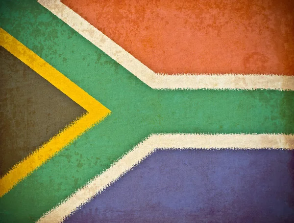 南アフリカの旗の背景を持つ古いグランジ紙 — ストック写真