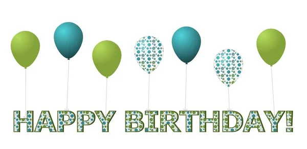Alles Gute Zum Geburtstag Text Mit Luftballons Die Die Buchstaben — Stockfoto