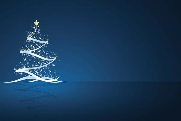 Árbol Navidad Con Estrella Decoración Azul Oscuro — Foto de Stock