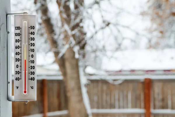 Sehr Kalter Tag Freien Mit Temperaturen Grad — Stockfoto