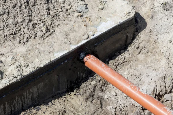 Novo Tanque Séptico Concreto Canteiro Obras — Fotografia de Stock