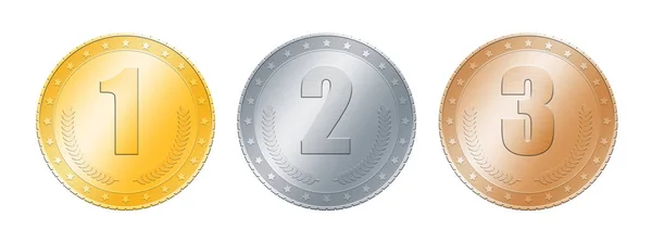 Bliska Puste Monet Metali Złote Srebrne Brązowe Lub Szablonu Medale — Zdjęcie stockowe